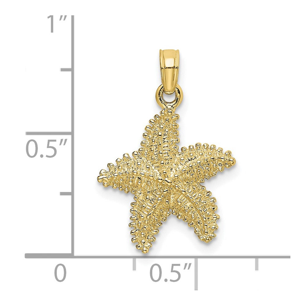 10K Gelbgold 10K Seestern mit Gekugelt Texture Charm
