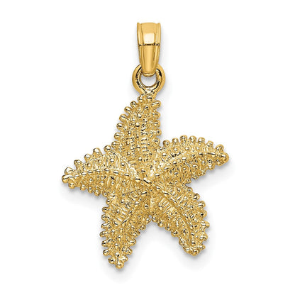 10K Gelbgold 10K Seestern mit Gekugelt Texture Charm