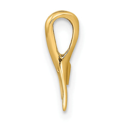 10K Gelbgold 10K Mini Wal Schwanz Kette Anhänger
