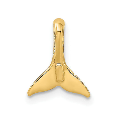 10K Gelbgold 10K Mini Wal Schwanz Kette Anhänger