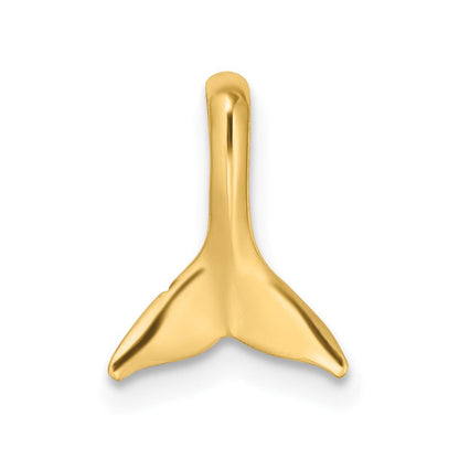10K Gelbgold 10K Mini Wal Schwanz Kette Anhänger