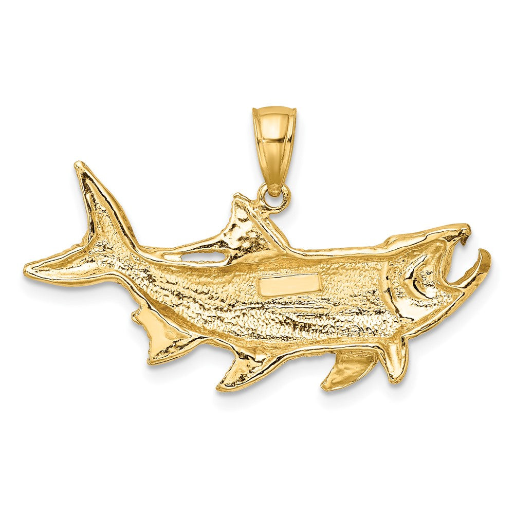 10K Gelbgold 10K Tarpon Fisch mit Offen Mouth Charm