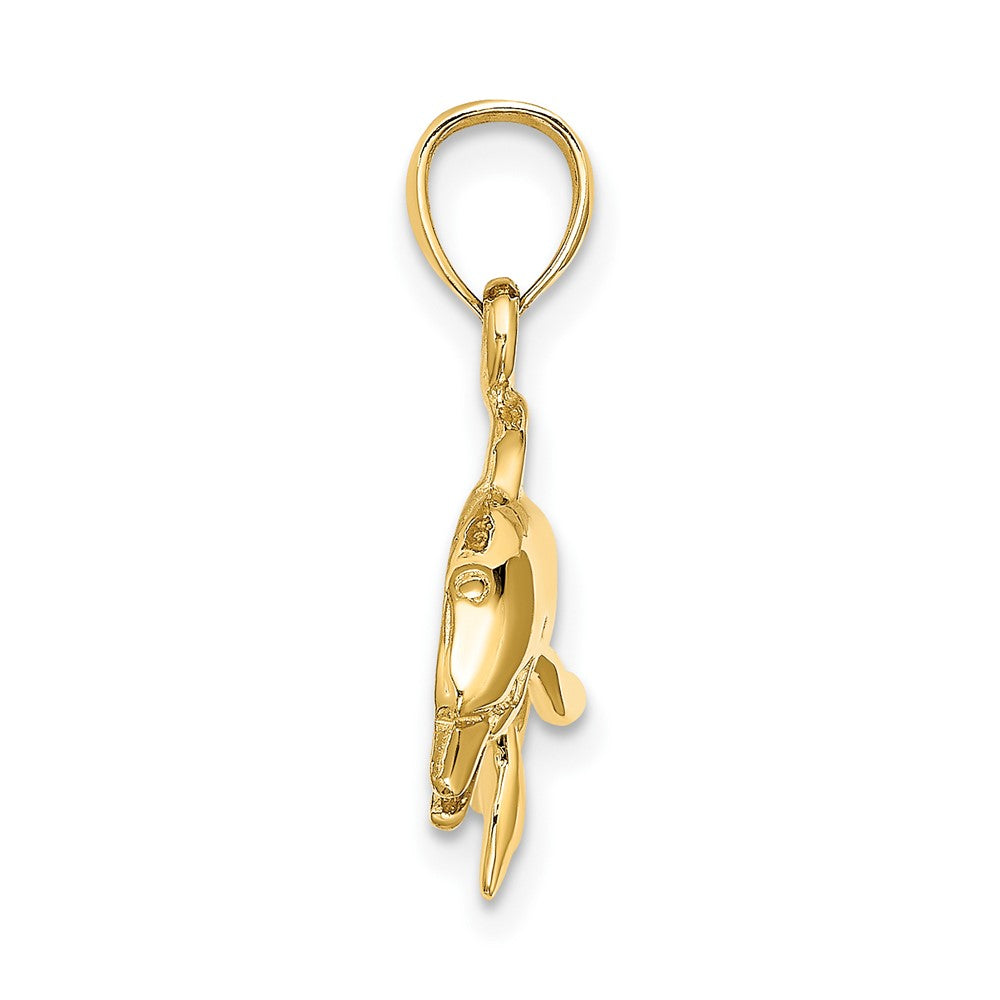 10K Gelbgold 10K Strukturiert Poliert Delfin Springend Charm
