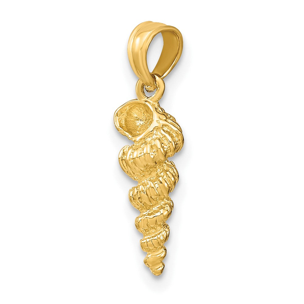 10K Gelbgold 10K 3-d Mini Common Wentletrap Muschel Charm