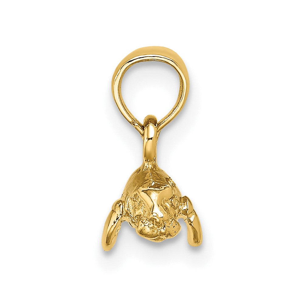10K Gelbgold 10K 3-d Poliert Mini Manatee Charm