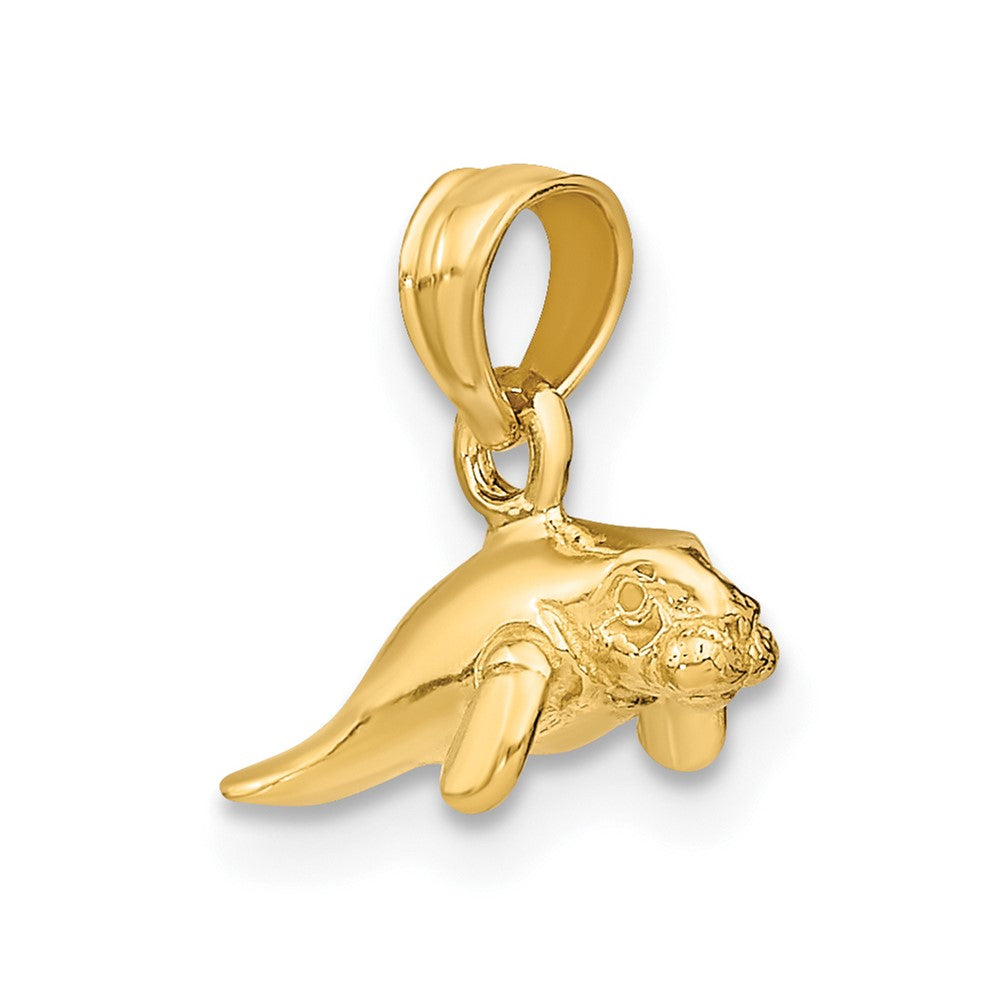 10K Gelbgold 10K 3-d Poliert Mini Manatee Charm