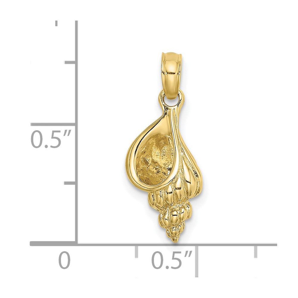 10K Gelbgold 10K 3-d Mini Precious Wentletrap Muschel Charm