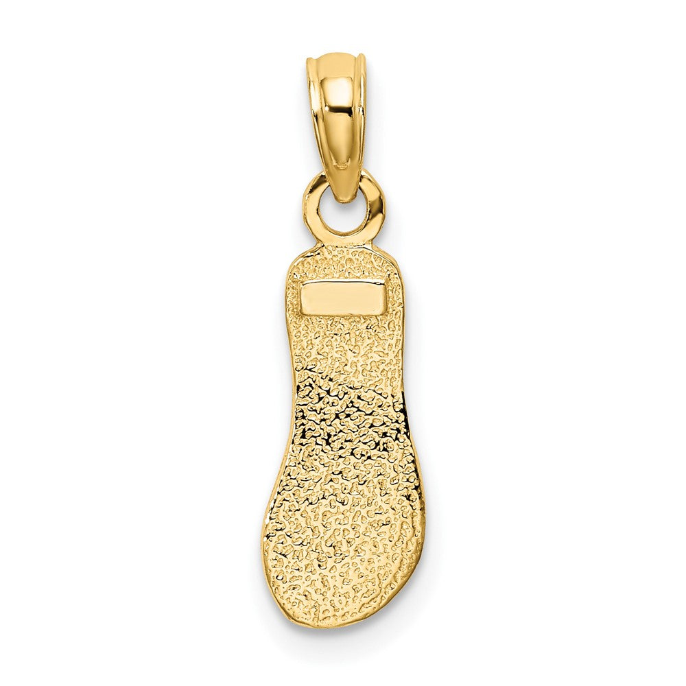 10K Gelbgold 10K Strukturiert Straps Einfach Flip-flop Charm