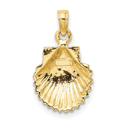 10K Gelbgold 10K Poliert Muschel Charm