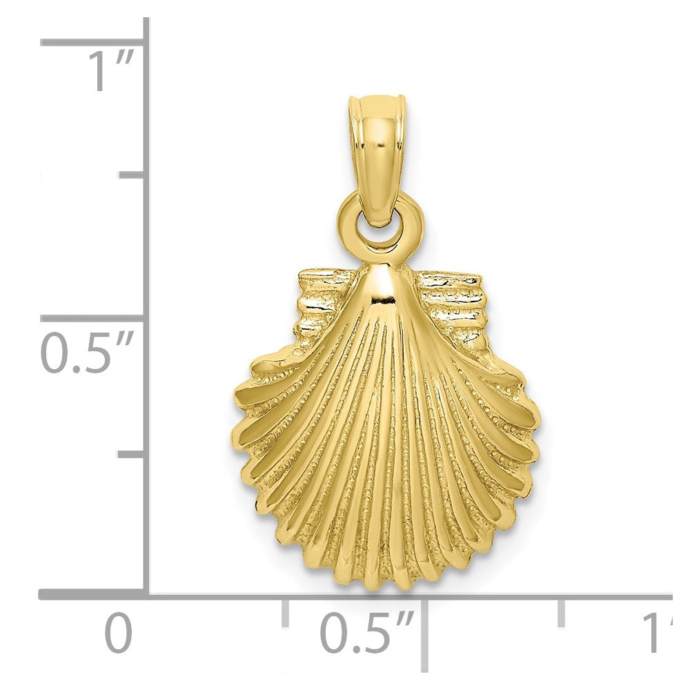 10K Gelbgold 10K Poliert Muschel Charm