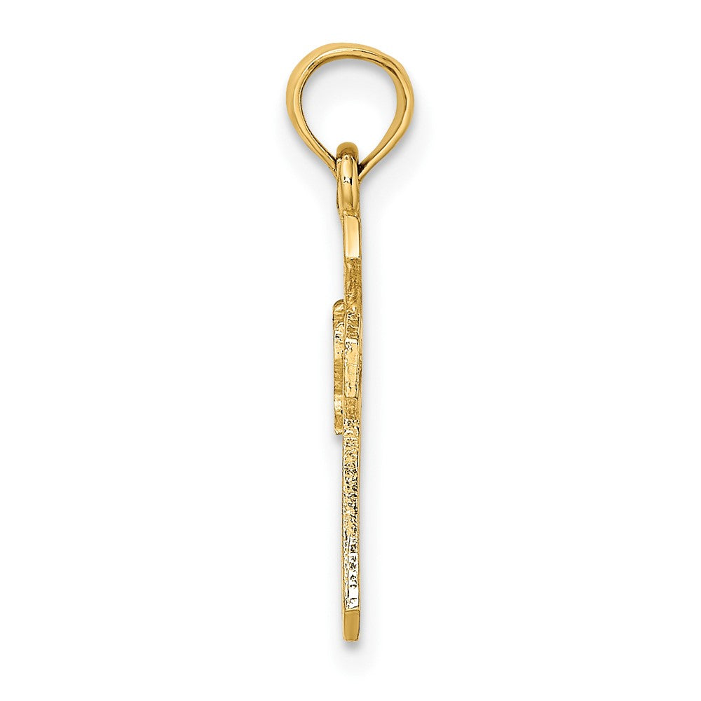 10K Gelbgold 10K Ausgeschnitten Kreuz mit Taube Charm