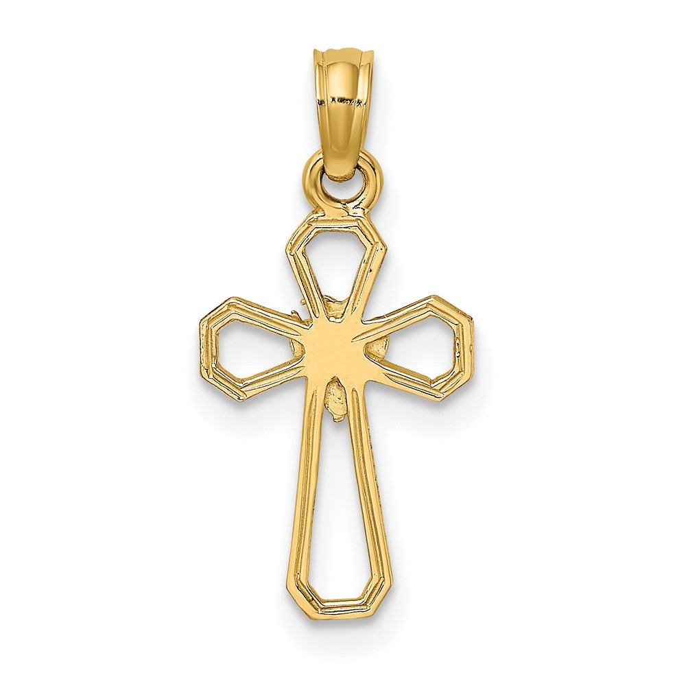 10K Gelbgold 10K Ausgeschnitten Kreuz mit Taube Charm