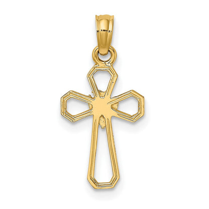 10K Gelbgold 10K Ausgeschnitten Kreuz mit Taube Charm