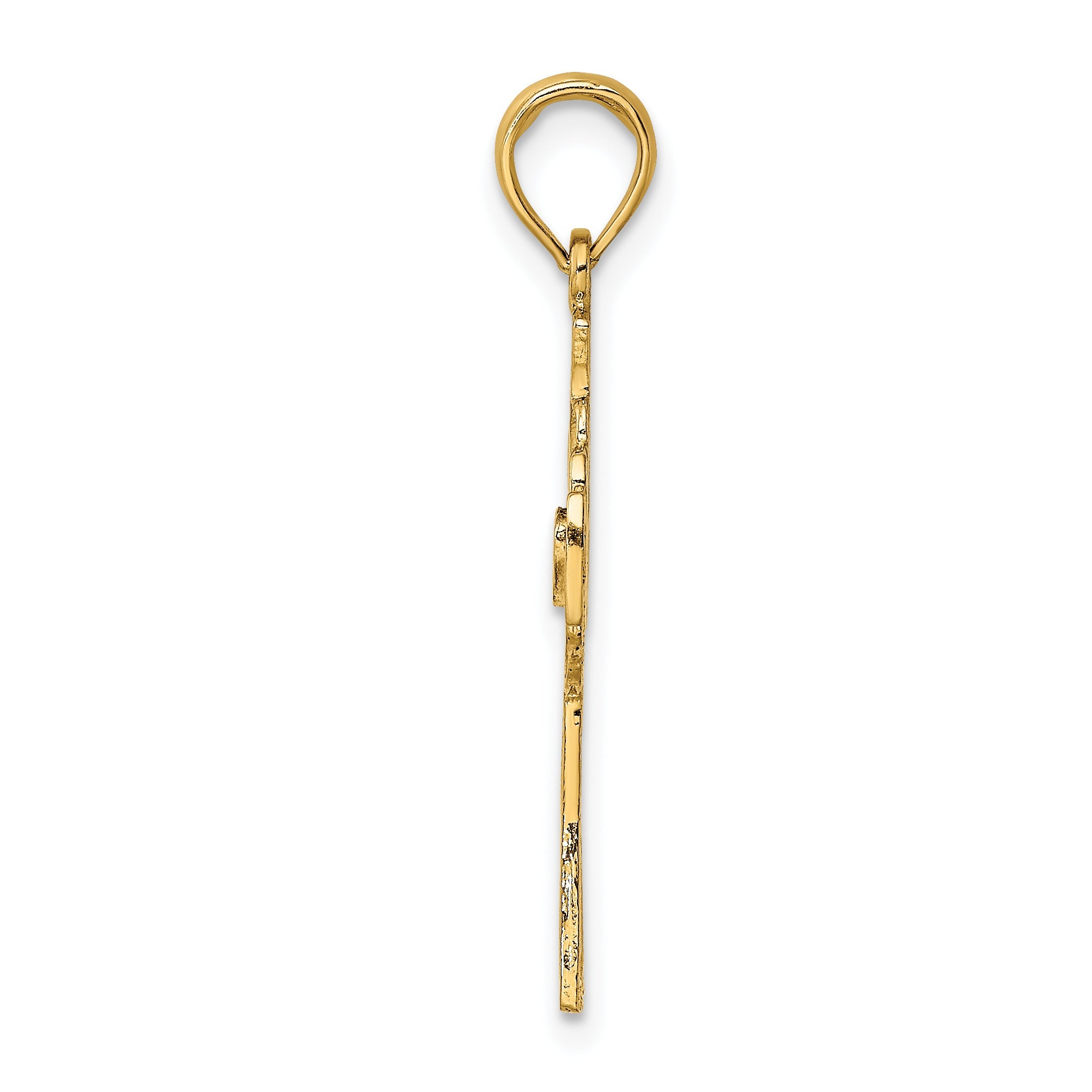10K Gelbgold 10K Claddagh Kreuz Charm