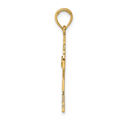 10K Gelbgold 10K Claddagh Kreuz Charm