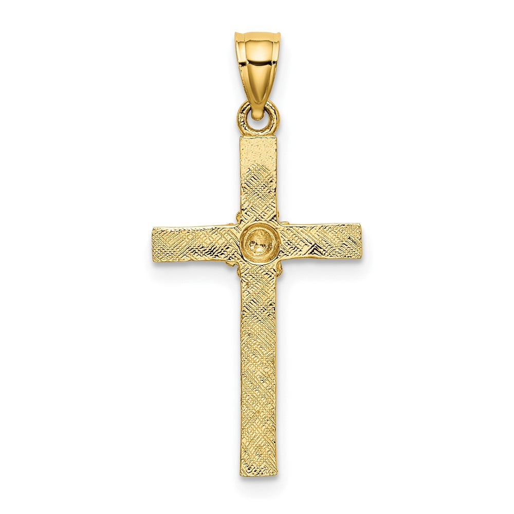 10K Gelbgold 10K Kreuz mit Blume Charm