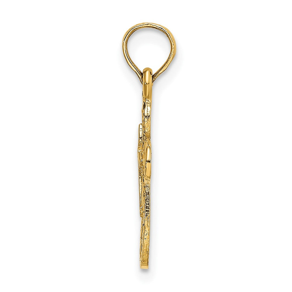 10K Gelbgold 10K Ausgeschnitten Kreuz mit Klein Interior Charm