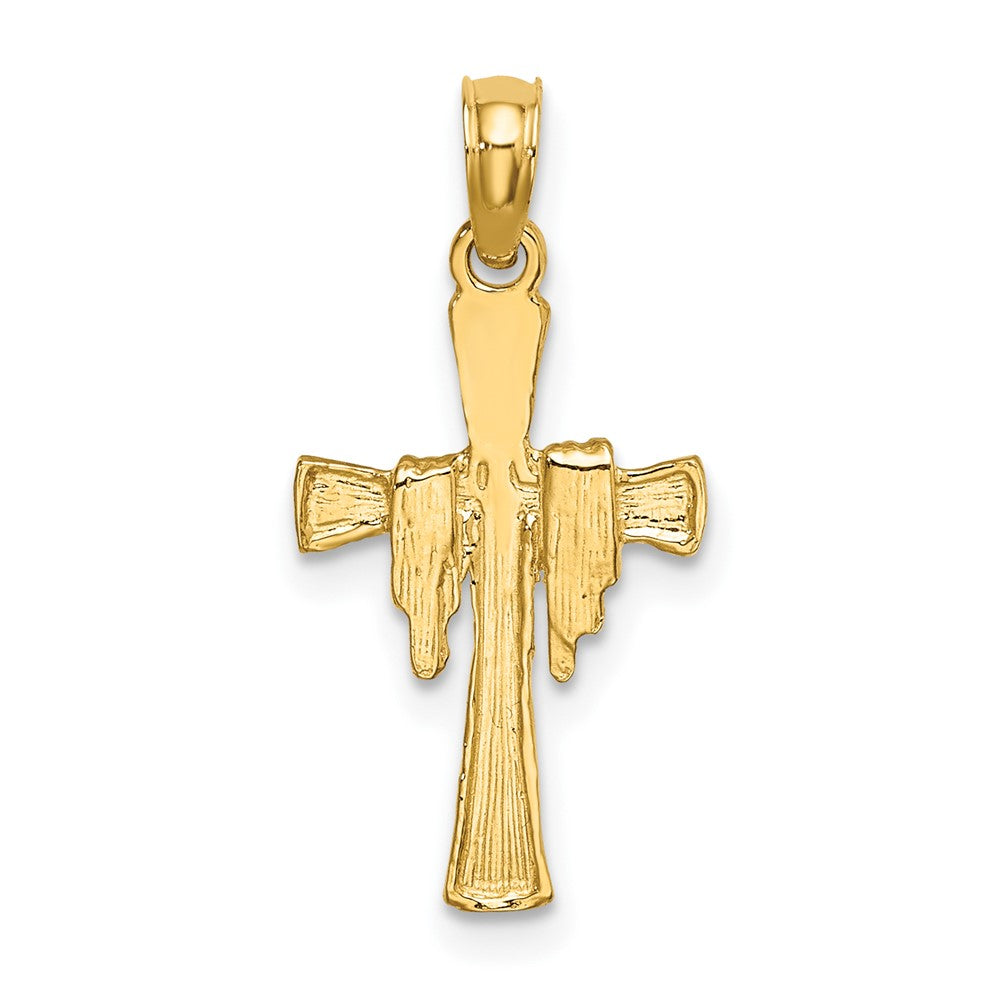 10K Gelbgold 10K Kreuz mit Drape Charm