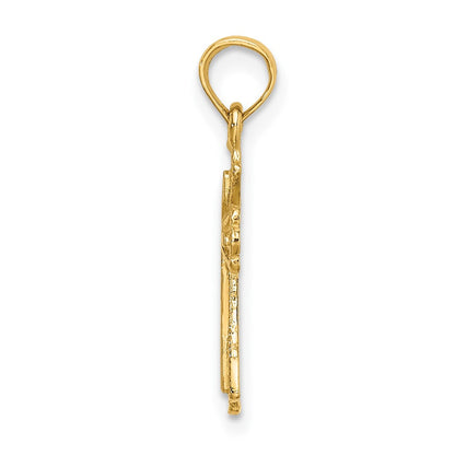 10K Gelbgold 10K Graviert Klein Kreuz mit X Mittig Charm