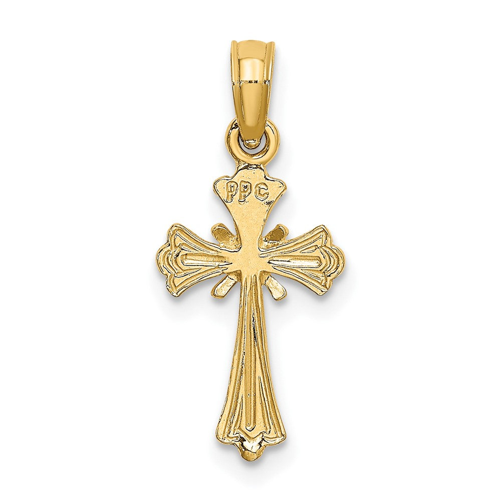 10K Gelbgold 10K Graviert Klein Kreuz mit X Mittig Charm
