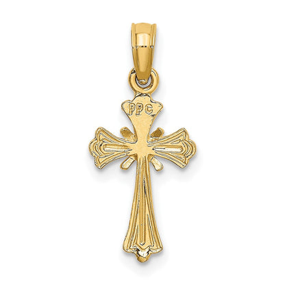 10K Gelbgold 10K Graviert Klein Kreuz mit X Mittig Charm