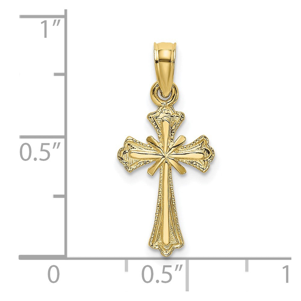 10K Gelbgold 10K Graviert Klein Kreuz mit X Mittig Charm