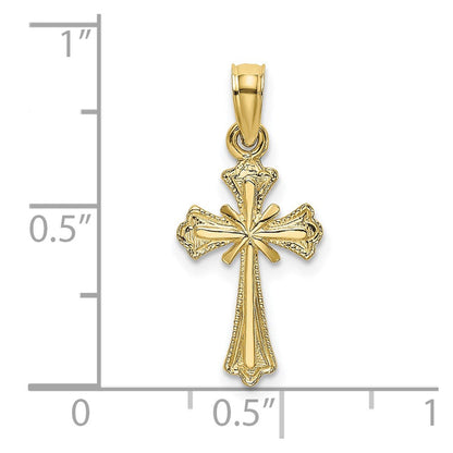 10K Gelbgold 10K Graviert Klein Kreuz mit X Mittig Charm