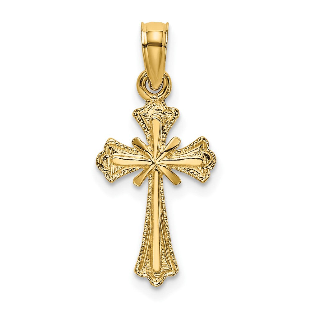 10K Gelbgold 10K Graviert Klein Kreuz mit X Mittig Charm
