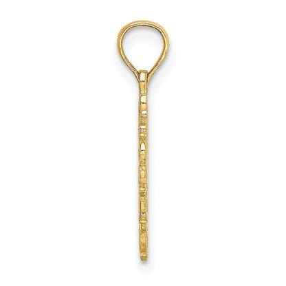 10K Gelbgold 10K Ausgeschnitten Delicate Kreuz Charm