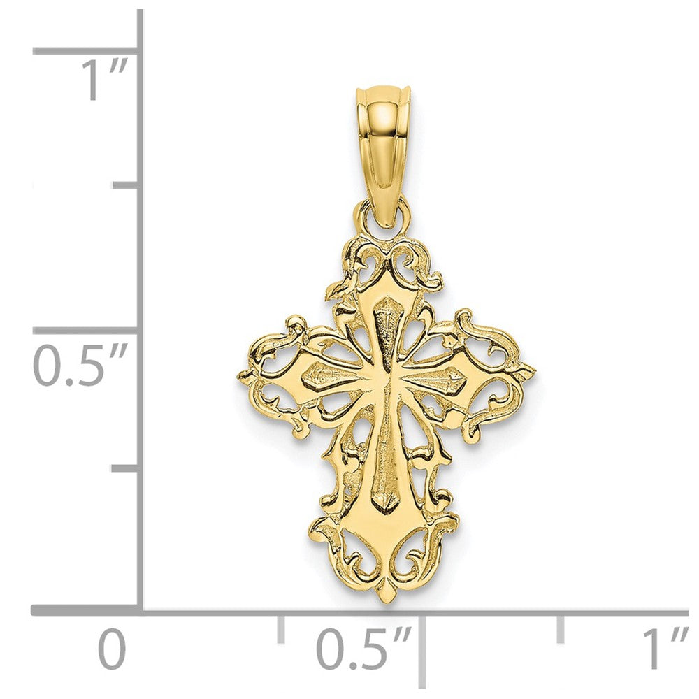 10K Gelbgold 10K Ausgeschnitten Delicate Kreuz Charm