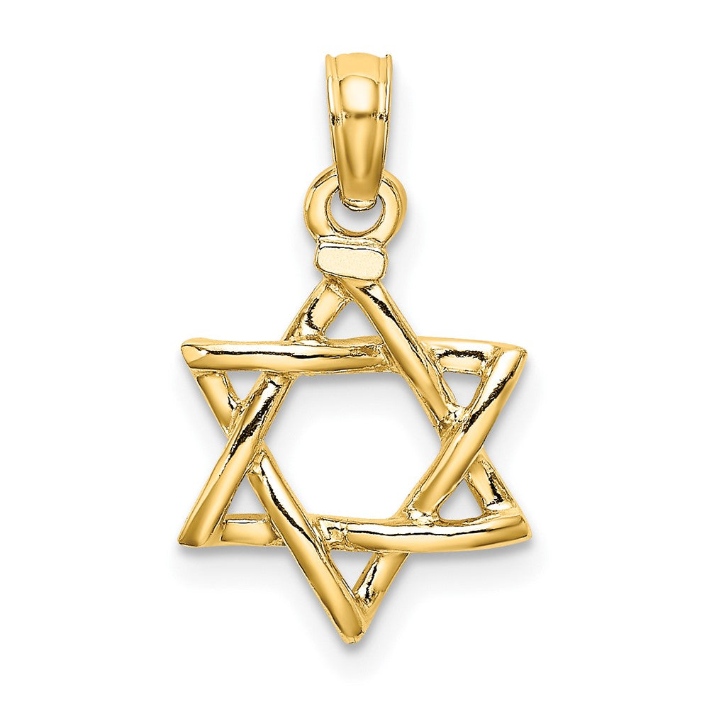 10K Gelbgold 10K Poliert Stern Of David Charm