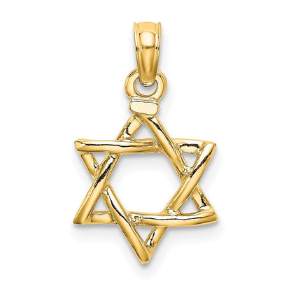 10K Gelbgold 10K Poliert Stern Of David Charm