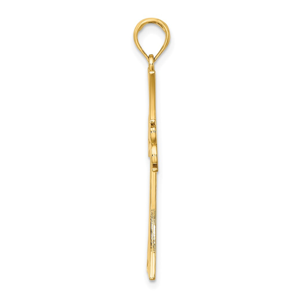 10K Gelbgold 10K Poliert Keltisch Knoten Kreuz Charm