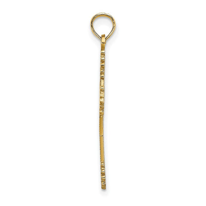 10K Gelbgold 10K Gekugelt Tip Kreuz mit Herz Mittig Charm