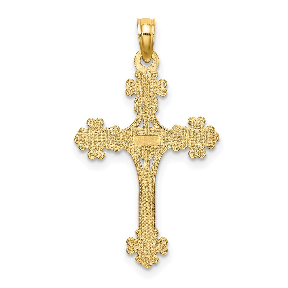 10K Gelbgold 10K Gekugelt Tip Kreuz mit Herz Mittig Charm