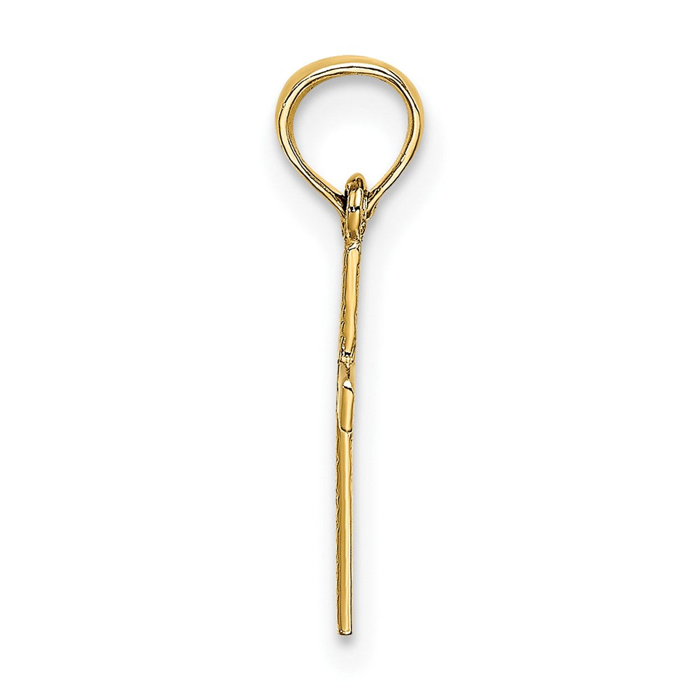 10K Gelbgold 10K Poliert Mini Kreuz mit Herz Charm