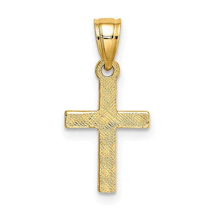 10K Gelbgold 10K Diamant Form Mittig Mini Kreuz Charm