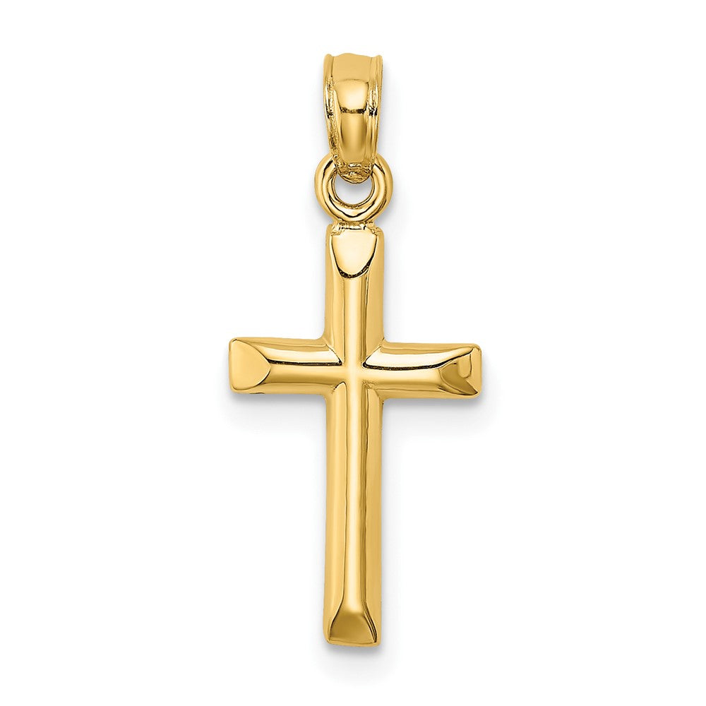 10K Gelbgold 10K Poliert Kreuz Charm