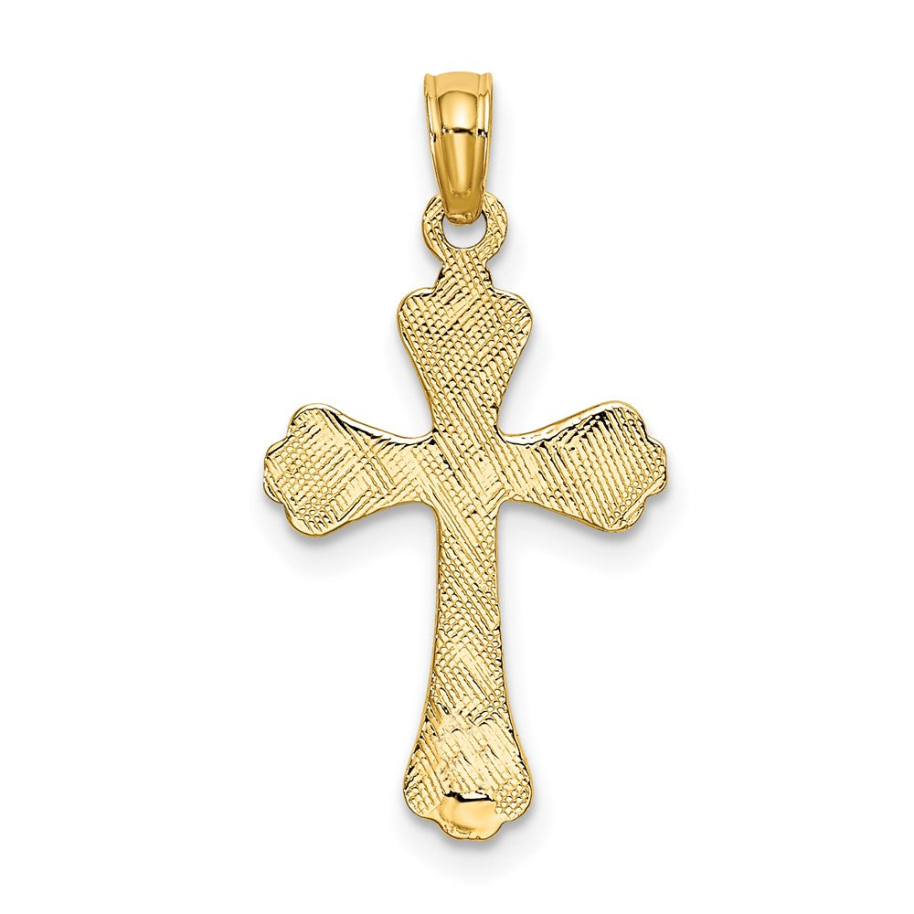 10K Gelbgold 10K Poliert Graviert Kreuz Charm