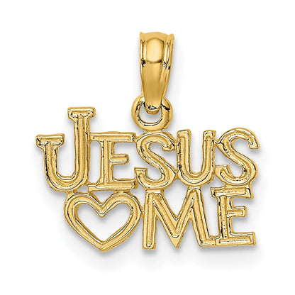 10K Gelbgold 10K Poliert / Graviert Jesus Herz Me Charm