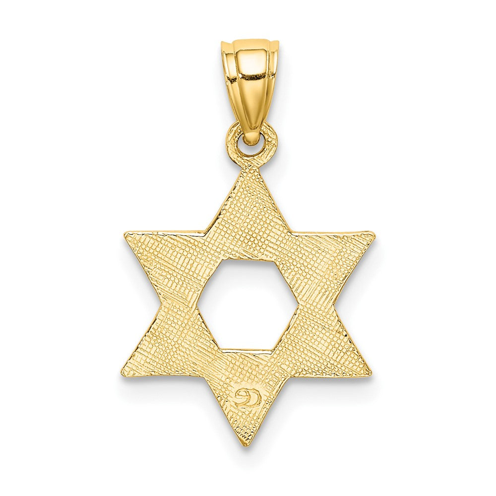 10K Gelbgold 10K Graviert Swirls Stern Of David Charm