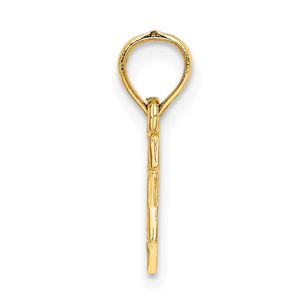 10K Gelbgold 10K Mini Stern Of David mit Graviert Wirbel Charm