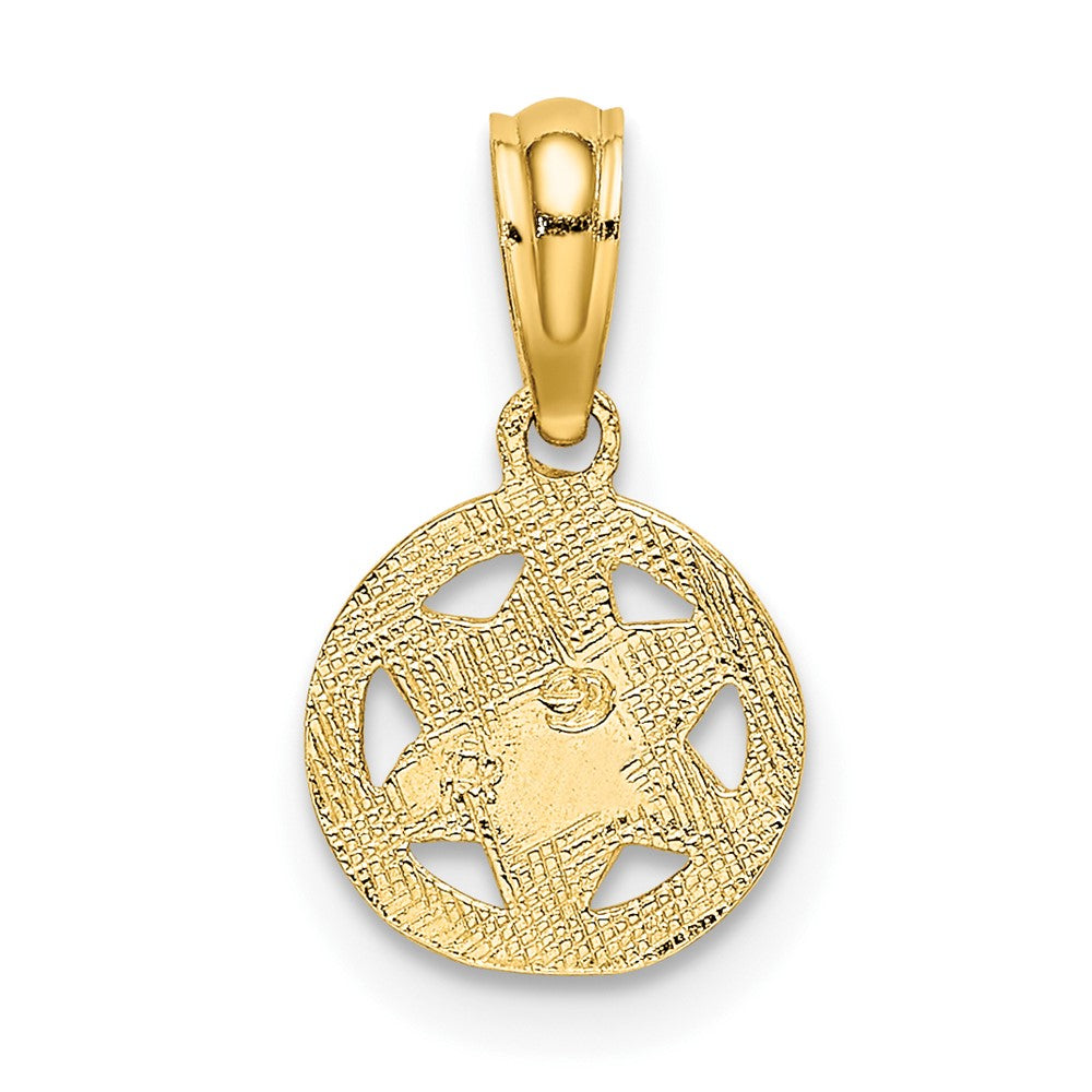 10K Gelbgold 10K Graviert Stern Of David Charm