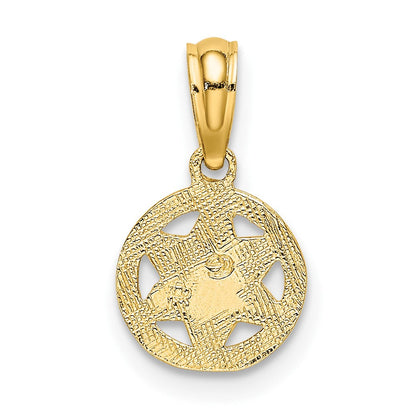 10K Gelbgold 10K Graviert Stern Of David Charm