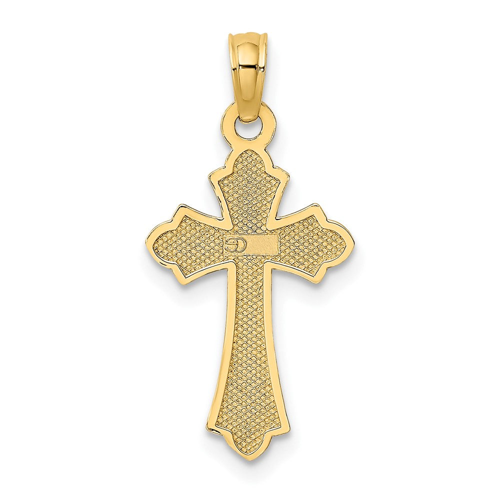 10K Gelbgold 10K Poliert Kreuz mit Herz Charm