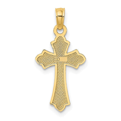 10K Gelbgold 10K Poliert Kreuz mit Herz Charm