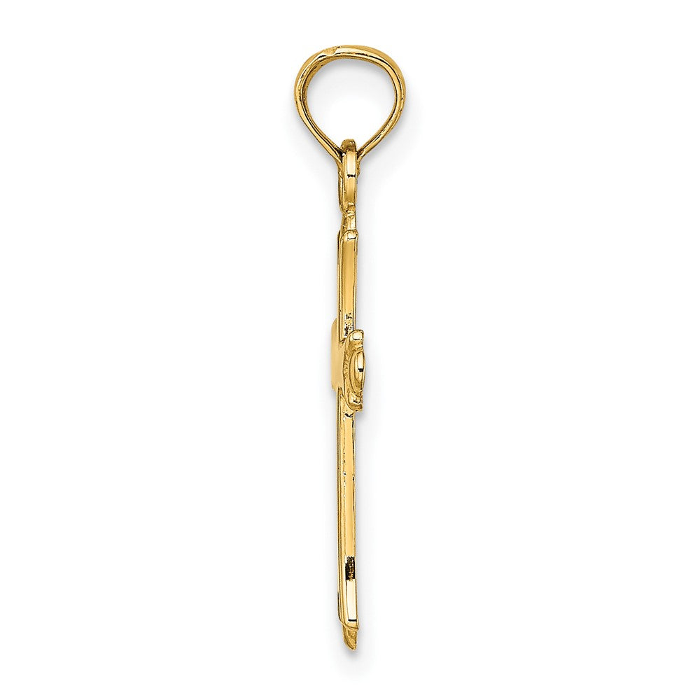 10K Gelbgold 10K Poliert Kreuz Charm