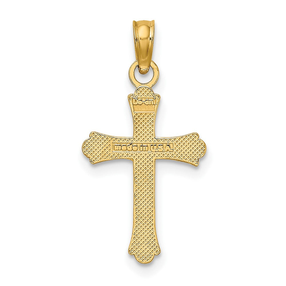 10K Gelbgold 10K Poliert Kreuz Charm