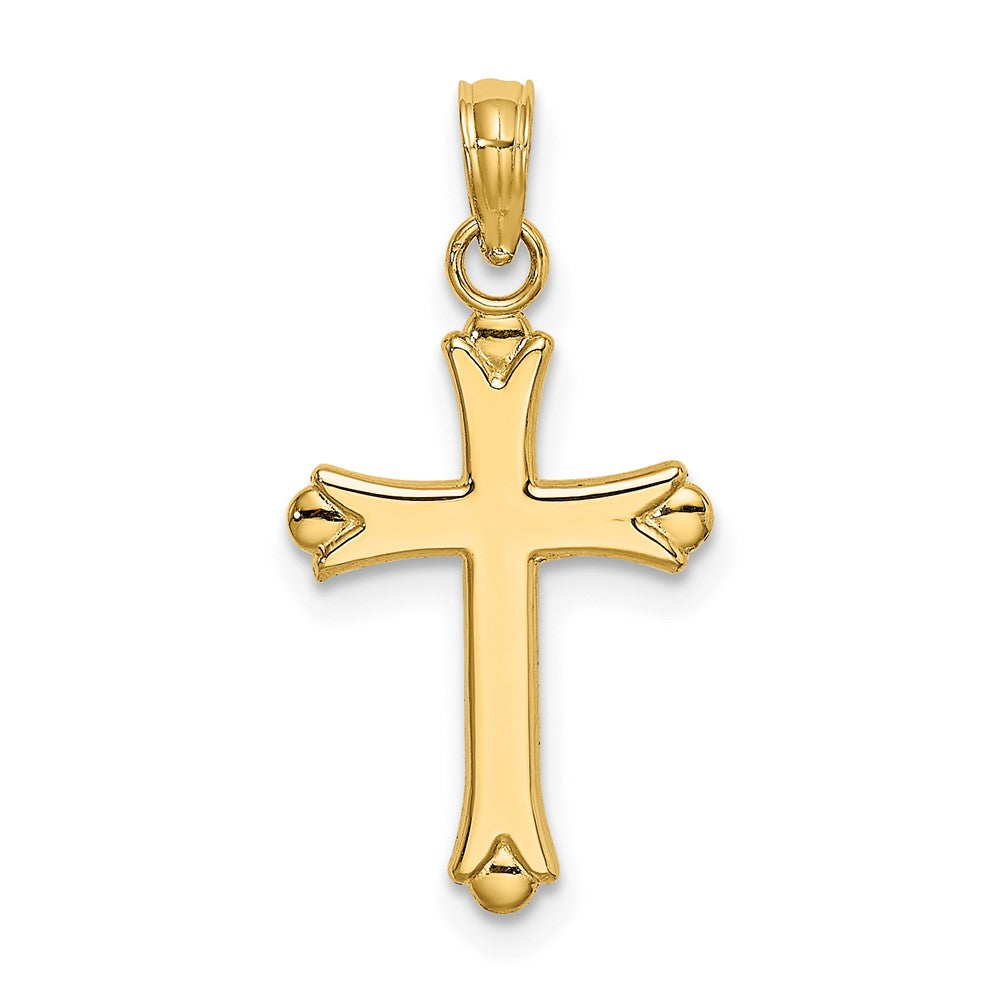 10K Gelbgold 10K Poliert Kreuz Charm