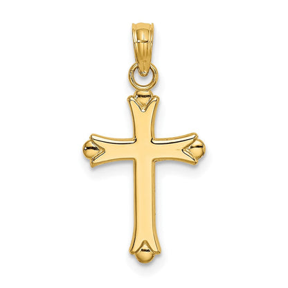10K Gelbgold 10K Poliert Kreuz Charm